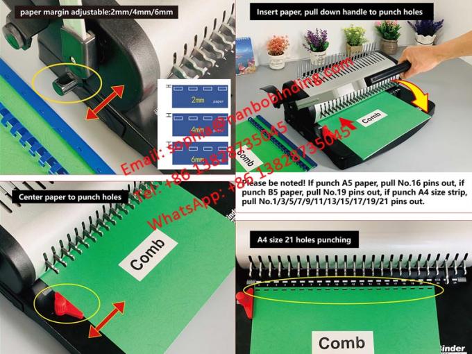500 Sheets A4 Paper Comb Binding Machine For Document