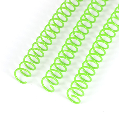 Green 36 Loops PVC Coil Binding Spiral Wires Single Loop Coils For Notebooks