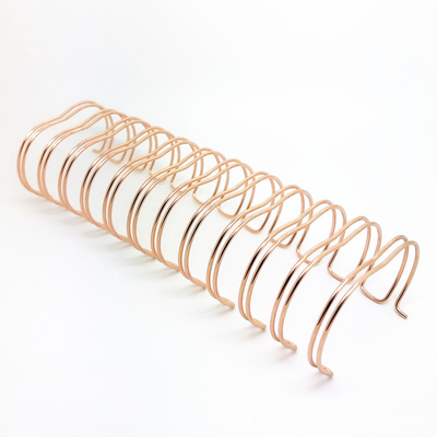 1.4mm Thick Rose Gold Coil Rose Gold Metallic Binding Spiral Wire Twin Loop