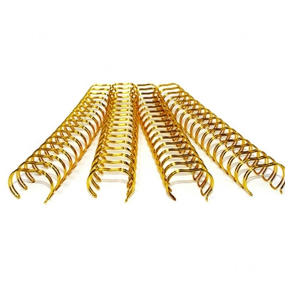 11.1 MM Gold Spiral Coils Gold Spiral Binding Gold Plating Double Loop Wire O For Calender