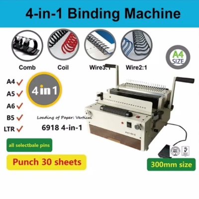 Multifunction Comb Coil Punching Binding Machine For Notebook