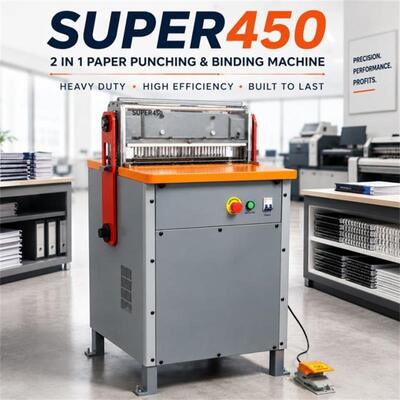 Super450 Heavy-duty Binding Machine Automatic Punching Machine Hanging Ring Binding Machine for Calendar Notebook Puncher