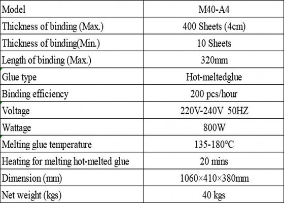 200pcs/Hrs 135-180 Degree Hot Glue Book Binding Machine CE Listed